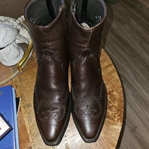 ABILENE BOOT CO Men's Side Zip Ankle Boots Drk Brown  12D SUPER NICE!! Pre-owned
